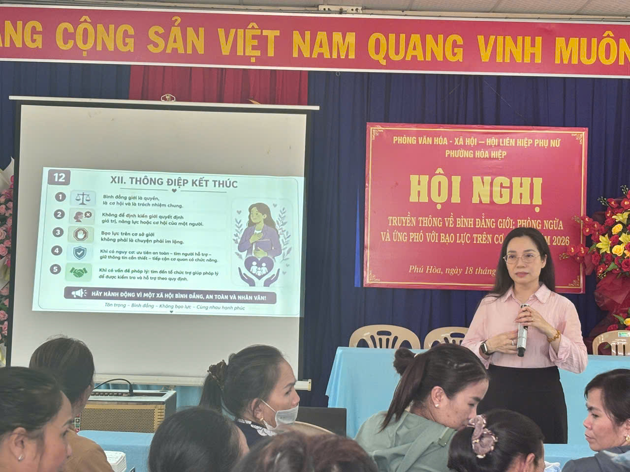 Truyền thông về bình đẳng giới cho gần 200 phụ nữ tại phường Hòa Hiệp